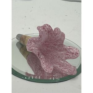 Bombay Hand Blown Art Glass Pink Tulip Flower Wine Stopper Topper   Elevate your